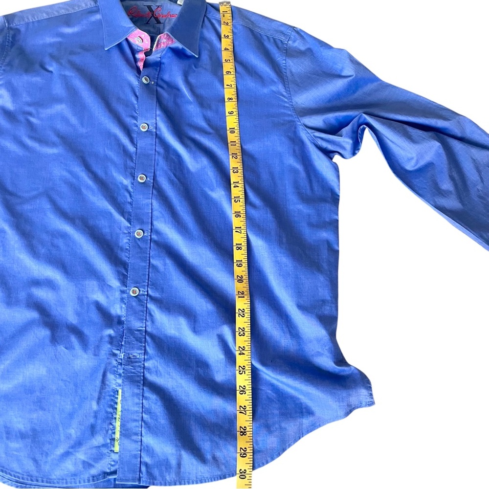 Robert Graham X Tailored Fit Blue Button Down Shirt 2XL Paisley Trim - Picture 10 of 11
